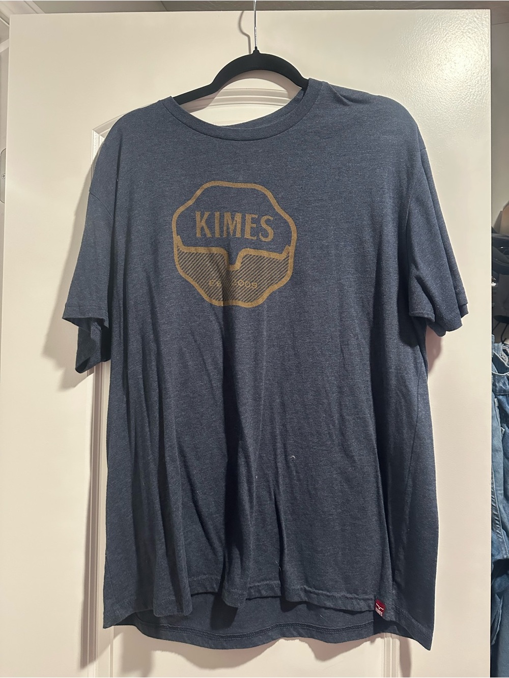 Kimes Ranch Navy Blue Short Sleeve Tee with Gold Logo
